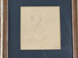 a drawing of a man in a suit sitting in front of a wall