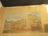 la photo d'une photo d'un bâtiment sur une feuille de papier