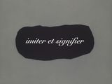 black and white photograph of a sign with the words inter signifier on it