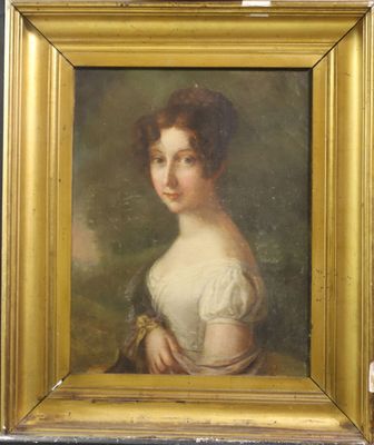 portrait d'une dame en robe blanche tenant un éventail