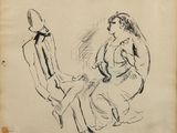 une image représentant un dessin d'un homme et d'une femme assis l'un à côté de l'autre