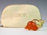 a small purse with a shell on it next to a small bag