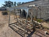 a metal frame that has been placed on the ground