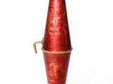 an image of a red vase with a gold handle on a white background