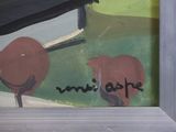 a picture of a painting of a bird and a bird on a branch