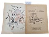 an open book with a drawing of a man on a horse