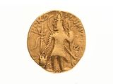 l'image d'une pièce d'or sur laquelle figure une femme
