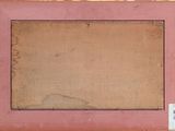 an image of a painting of a man in a red frame on a brick wall