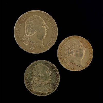 trois pièces d'or, dont une souveraine et une autre souveraine