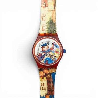 an image of a close up of a watch on a white surface
