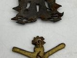 three different types of metal items are displayed on a white surface