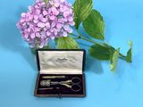 a small box with a pair of scissors in it