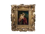 une image d'un tableau représentant une femme tenant un enfant dans ses bras