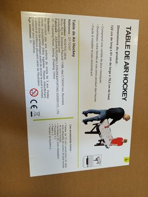 1 Table de AIR HOCKEY - Dimensions : 122 cm de long, 61 cm d…