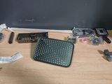 a picture of a desk with a lot of tools on it