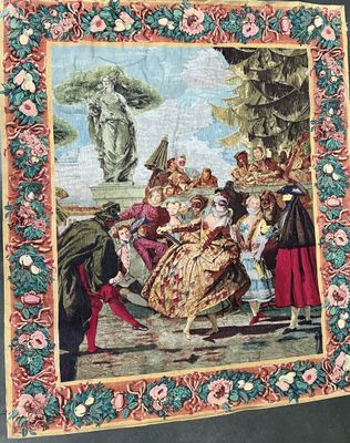 une image représentant une tapisserie sur laquelle figure un groupe de personnes