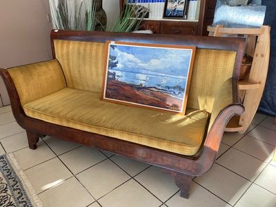 Canapé lit époque Louis Philippe en acajou et acajou flammé …