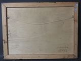 a painting of a wooden frame with a drawing on it