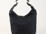 Sac hobo Guccissi en toile GG noire