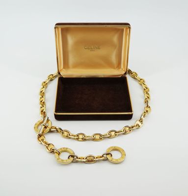 CELINE Ceinture à maille chaîne d'ancre en métal doré, avec …