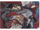une image d'une peinture représentant une personne sur un cheval