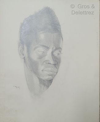 dessin au crayon représentant le visage d'un homme sur une feuille de papier