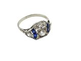 an art deco diamond and sapphire ring