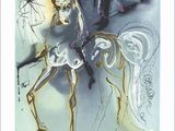 an image of a painting of a man riding a horse next to a woman