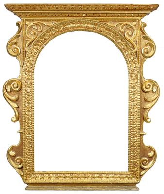 an image of a gold ornate frame with a white background