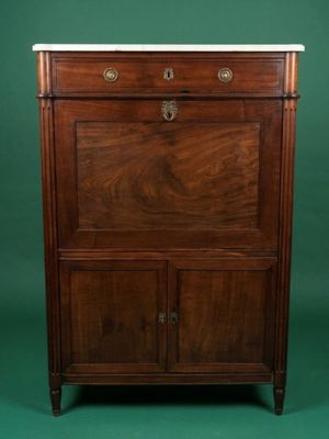 Secrétaire à abattant en acajou et en placage d'acajou, mont…