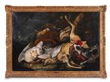 une image représentant un tableau mettant en scène des animaux et des oiseaux dans un décor boisé