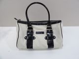 Sac à main Michael Korsh blanc et noir avec des détails noirs
