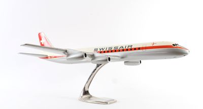 AVION DC-8 SWISSAIR HB-IDA Maquette d’agence métal "Raise up…