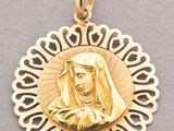 14k yellow gold virgin mary pendant