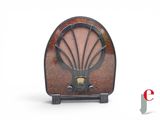une image représentant une radio vintage sur fond blanc
