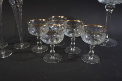 a group of wine glasses that are sitting on a table