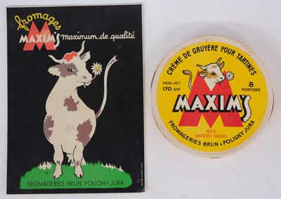 an image of a sticker with a picture of a cow on it and a sticker with a picture of a cow on it