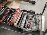 a cart with tools on it in a warehouse