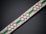 an emerald and diamond bracelet