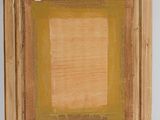 an oil painting of a yellow square on a white background