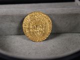 une image représentant une pièce d'or posée dans une boîte sur une table