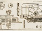un vieux dessin représentant une machine posée sur une table