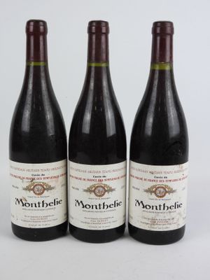 trois bouteilles de vin posées sur une table blanche