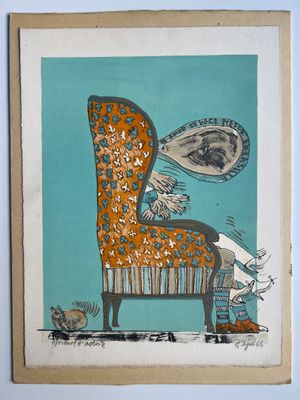 une image représentant un chat assis sur une chaise