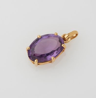 an amethorate and diamond pendant