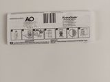 a label on the back of a white refrigerator