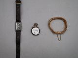 an assortment of watches and bracelets including a watch and a bracelet
