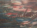 an image of a painting of a boat in a body of water