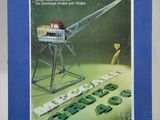 a blue book with a picture of a crane on it