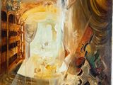 an image of a painting of a woman standing in a room